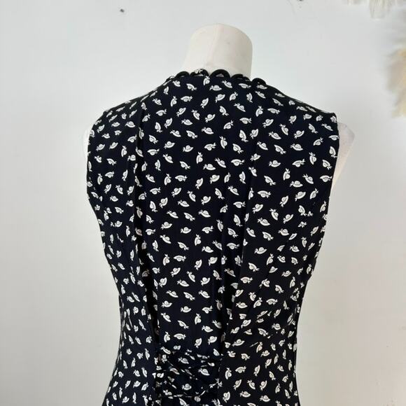 VTG Ed Michaels Womens Button Front Midi Dress Size 10 Petite Hat Print Cottage - Picture 6 of 12